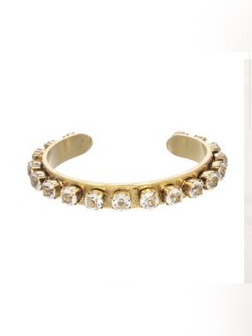 Gold Crystal-Accent Cuff Bracelet